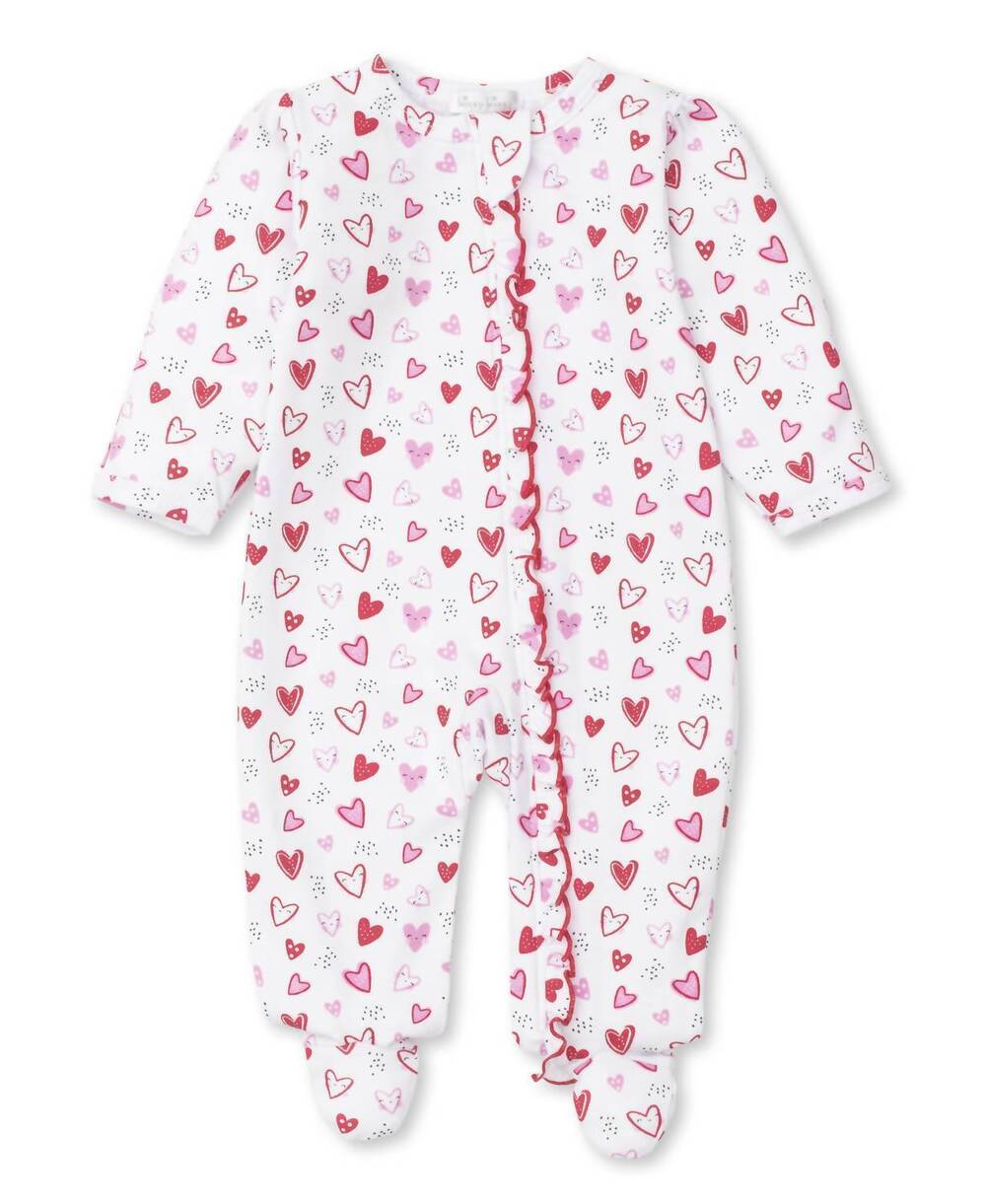 NEW KISSY KISSY kid's heart sprinkles footie with zipper in pink